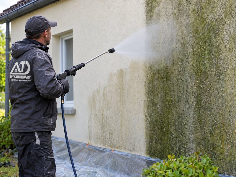 Nettoyage de façade au jet d'eau à basse pression